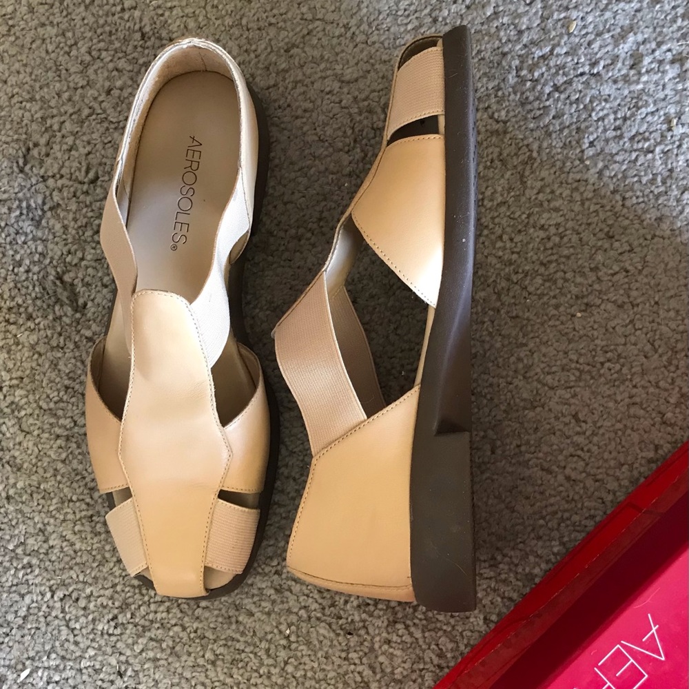 AEROSOLES ‘4 GIVE’ Jute Leather Sandals 7B